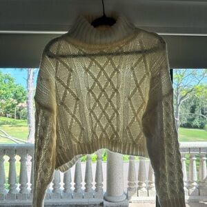 Altard State Cozy Cream Cable Knit Turtleneck Sweater